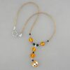 handmade lampwork amber necklace