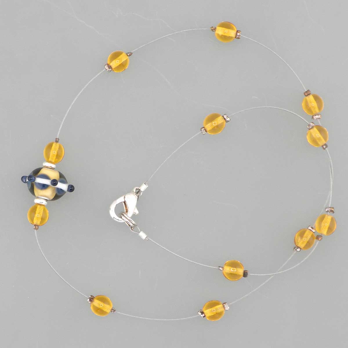 floating lampwork necklace
