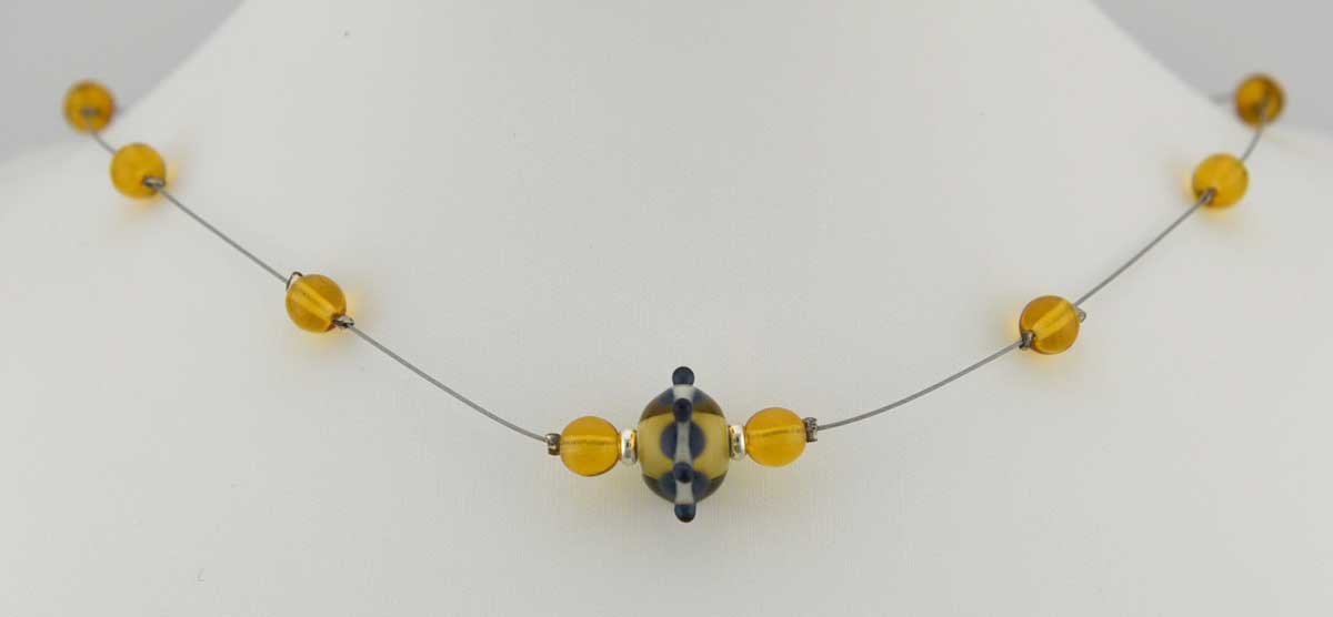 floating lampwork necklace