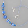 Blue handmade lampwork necklace