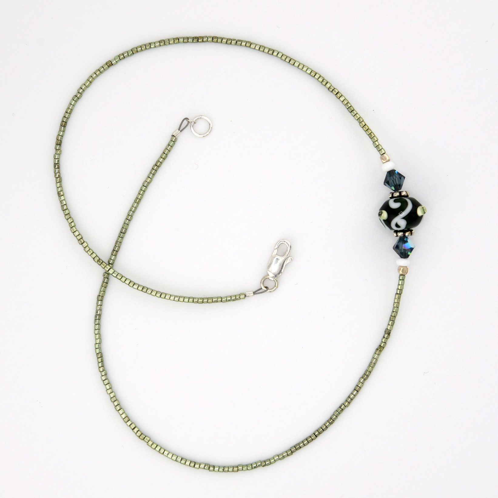full over-view of forest fern necklace
