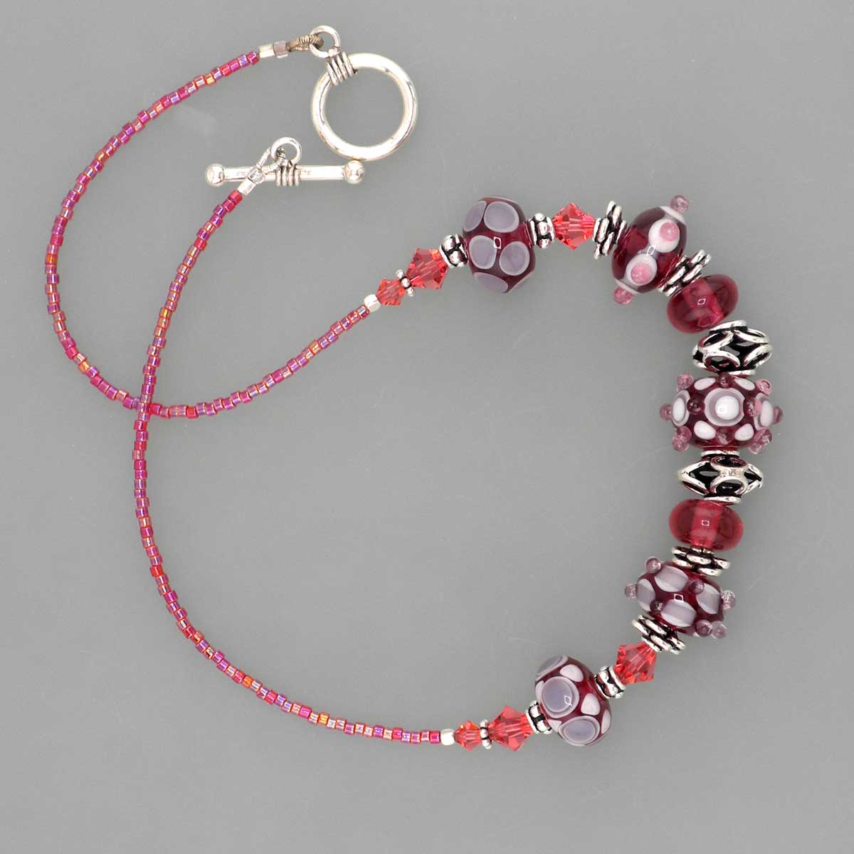 Strawberry lampwork necklace
