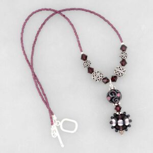 amethyst lampwork necklace