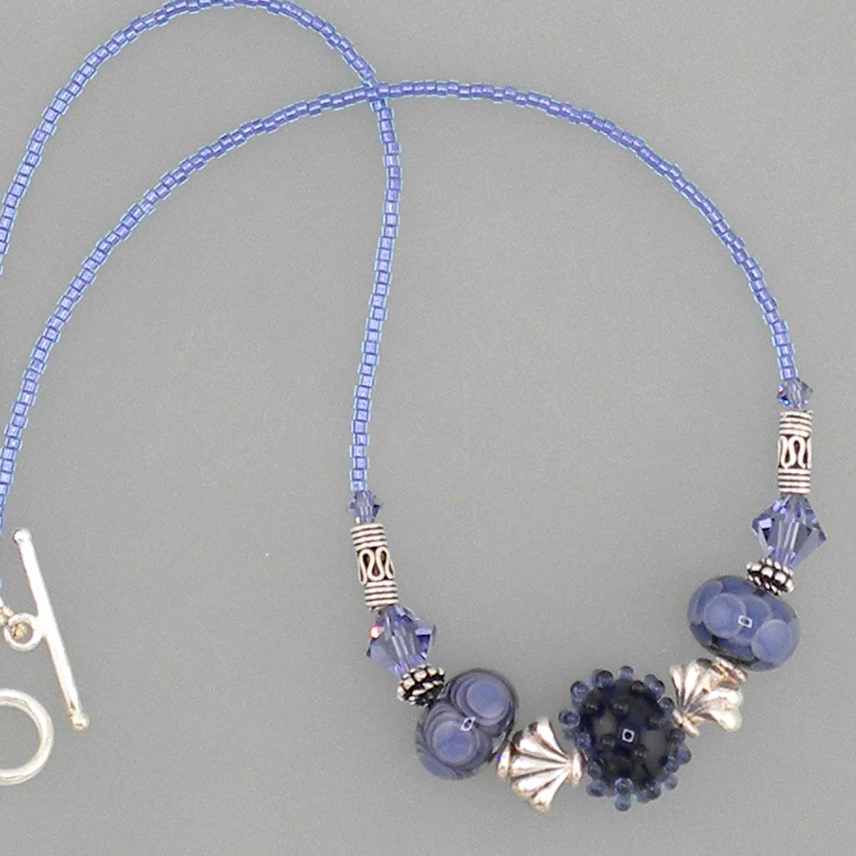 tanzanite lampwork necklace