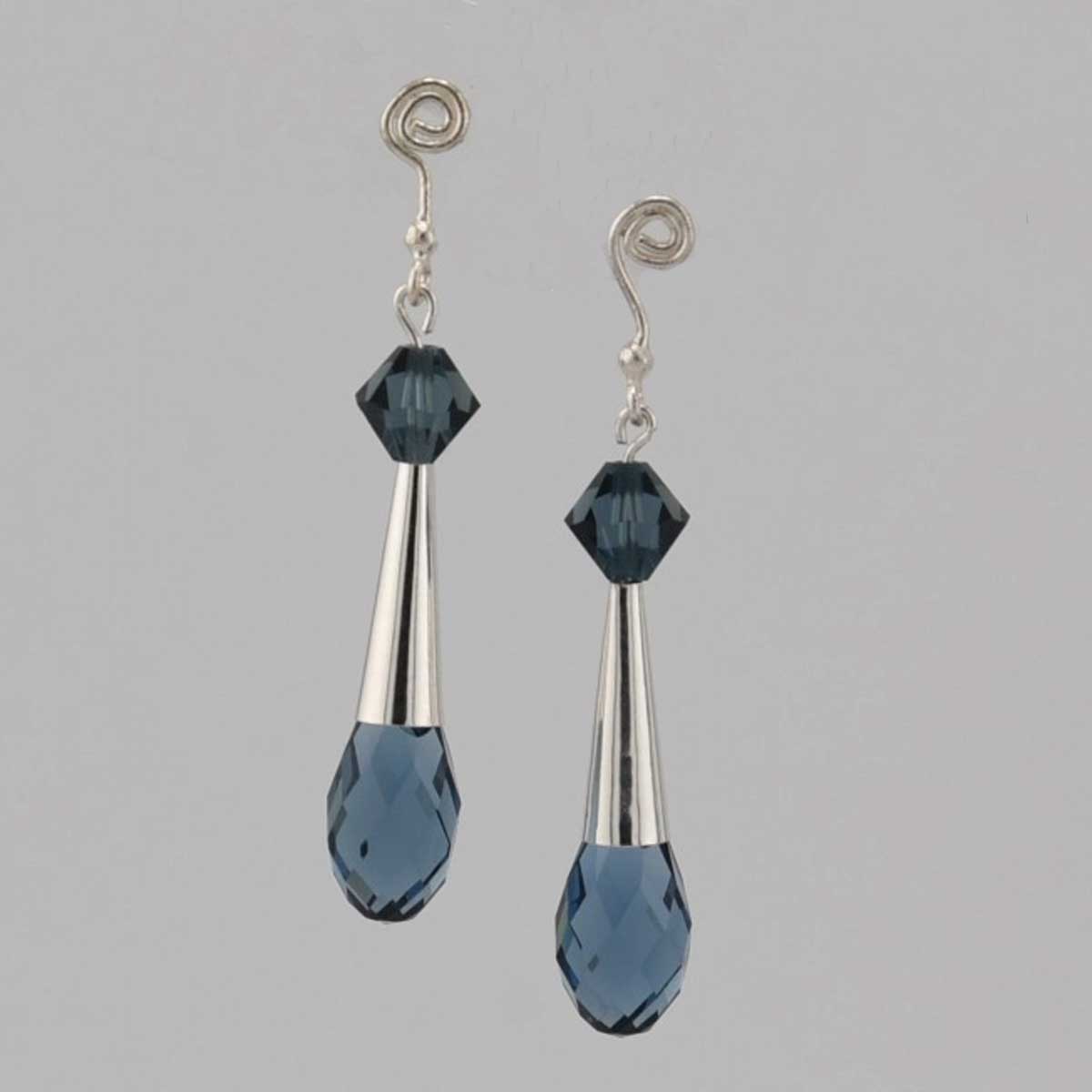 crystal and sterling earrings