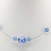 blue lampwork floating necklace