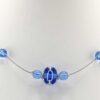 Blue handmade floating lampwork necklace