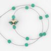 ivory and green lampwork floating necklace