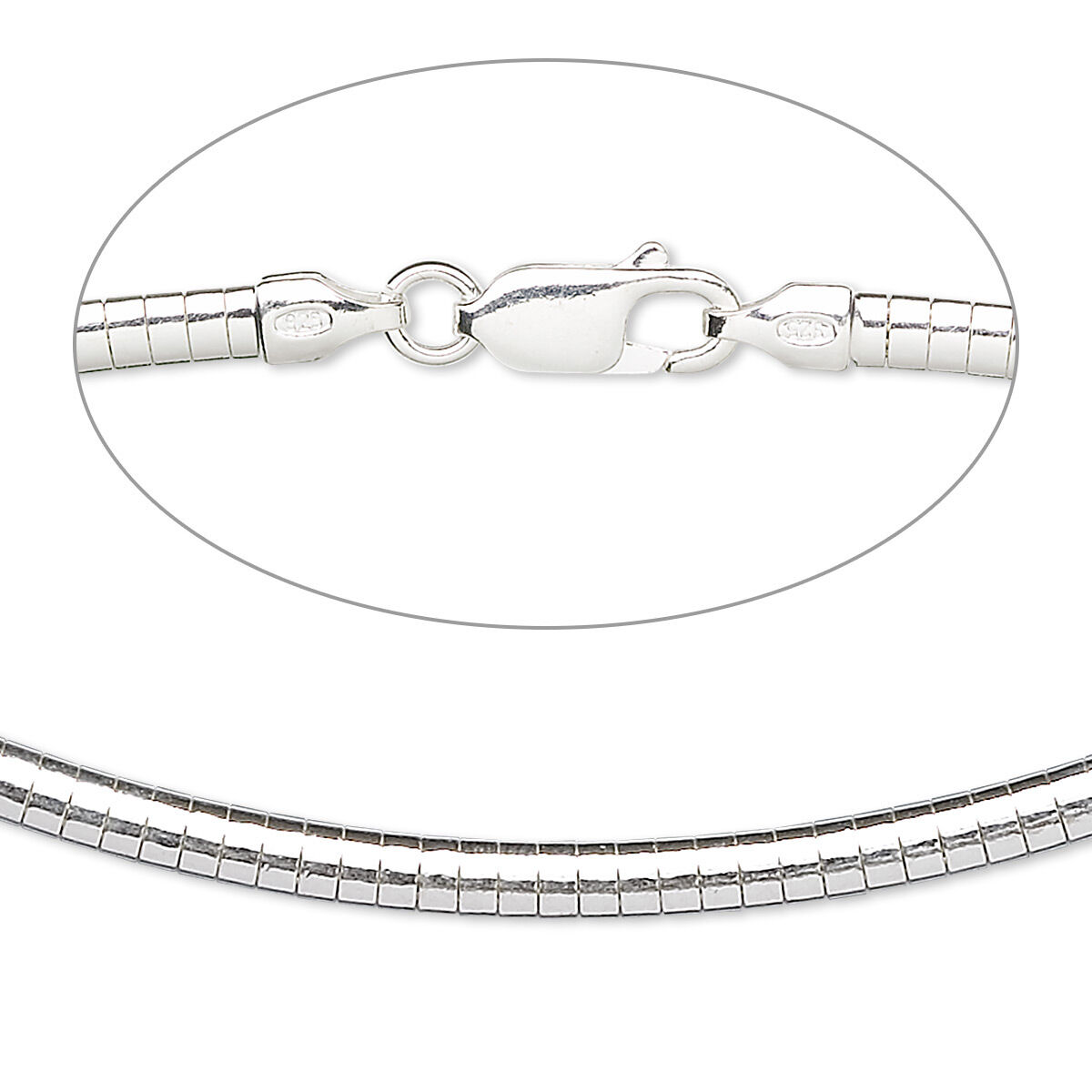 sterling silver omega necklace