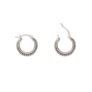 19 mm sterling silver beaded hoop earrings