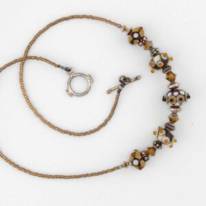 amber lampwork necklace