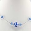 blue lampwork floating necklace