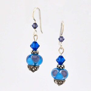 blue lampwork earrings