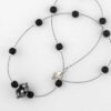 black lampwork floating necklace