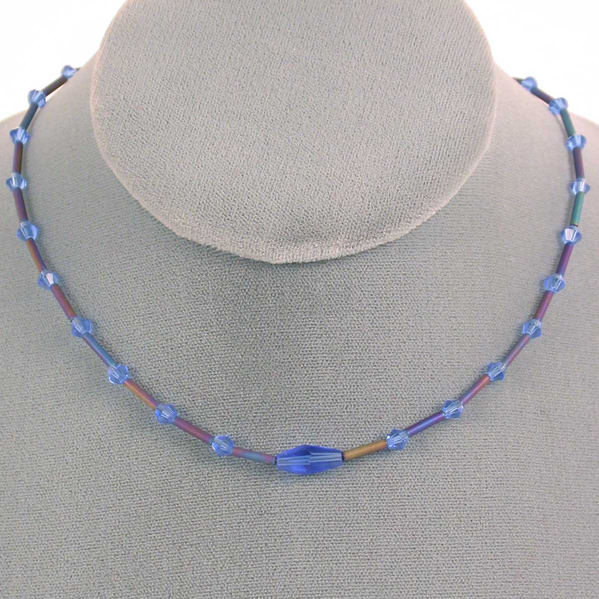 crystal and bugle bead American Choker