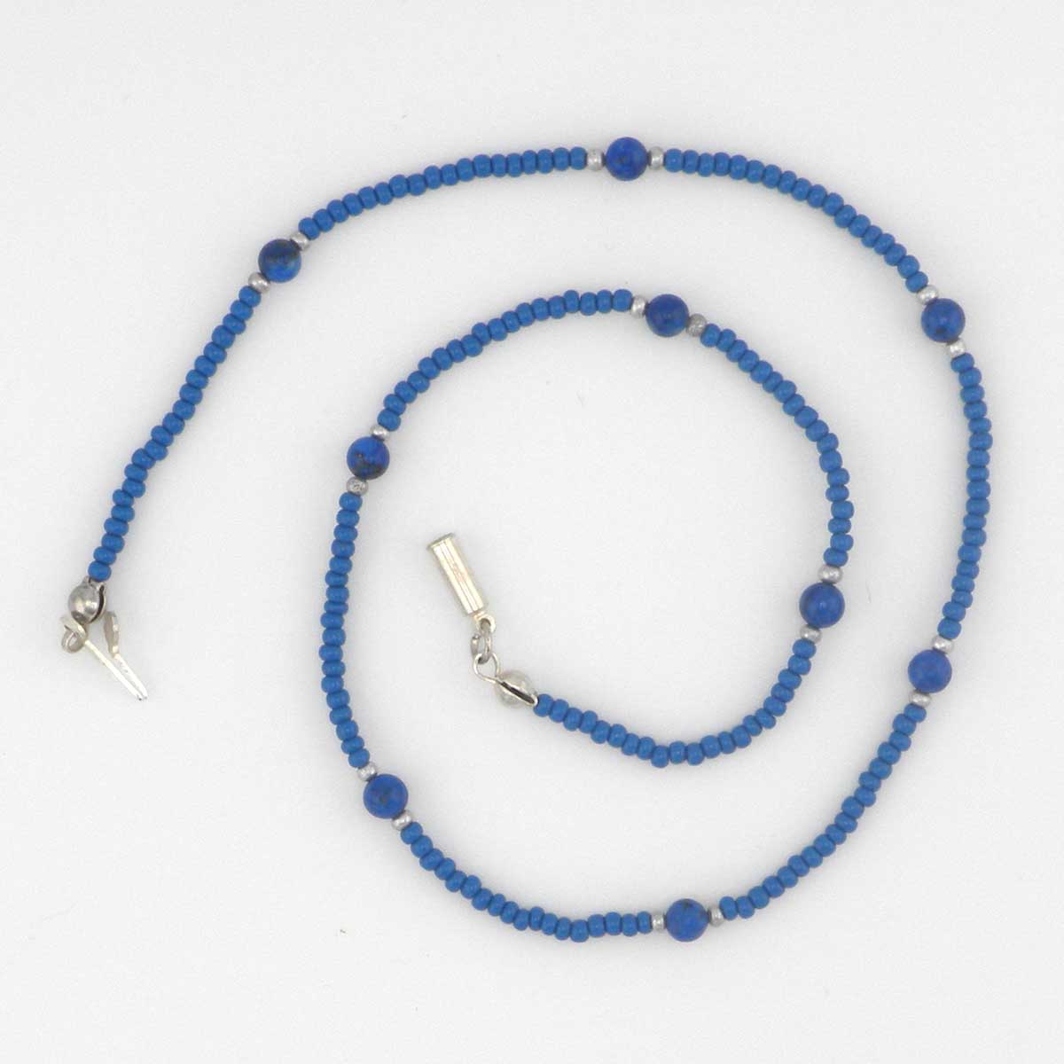 Lapis Lazuli beads repetitively spaced American Choker