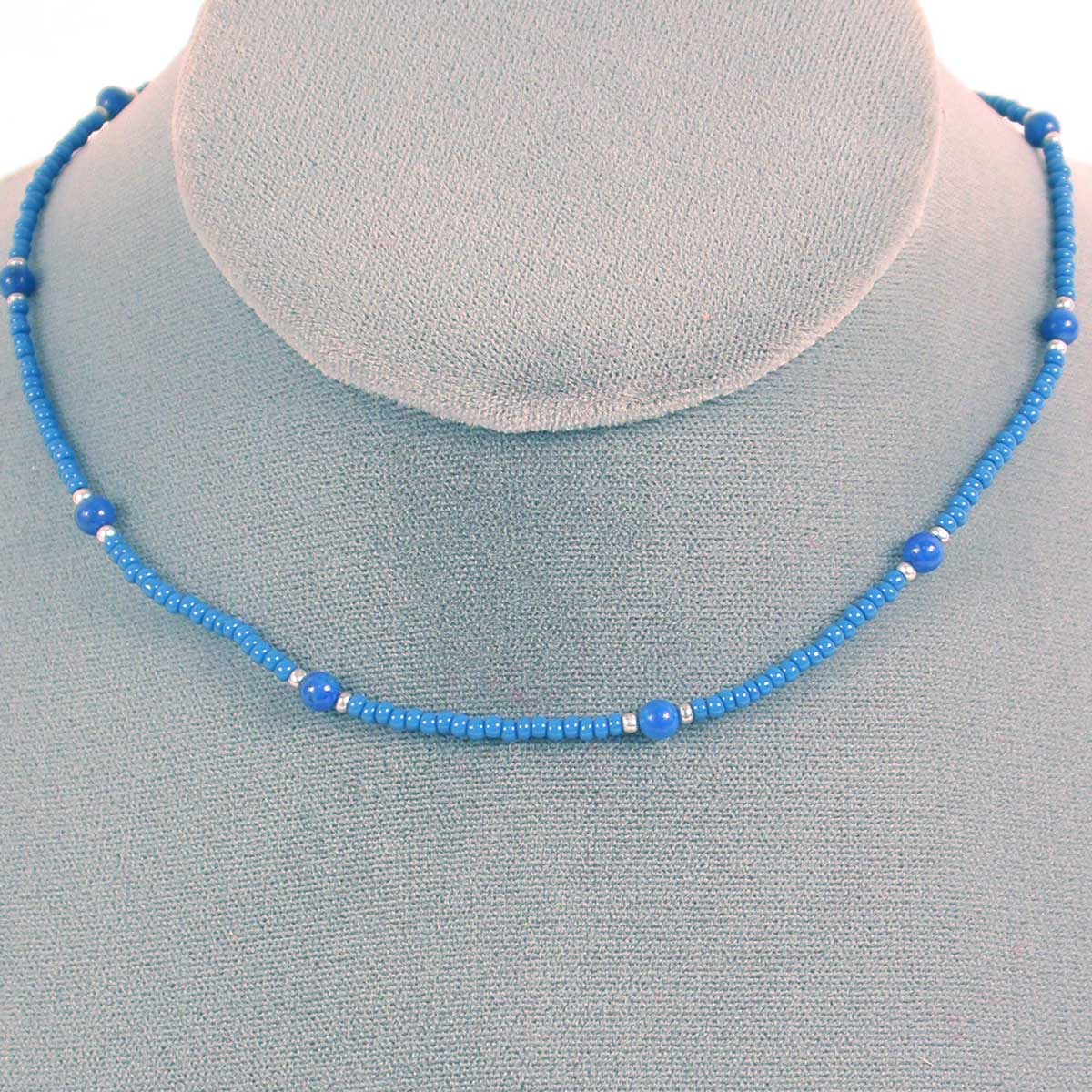 Lapis Lazuli beads repetitively spaced American Choker