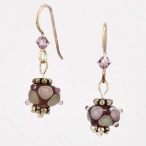 light amethyst lampwork earrings