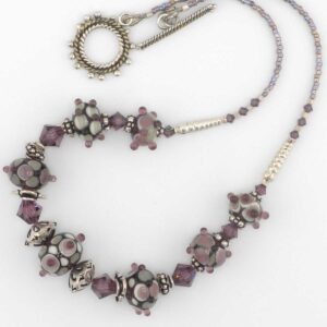 amethyst color lampwork necklace