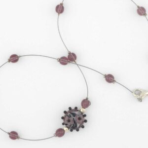 Amethyst lampwork floating necklace