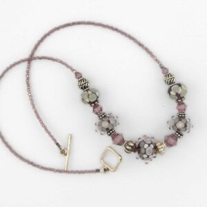 light amethyst lampwork necklace