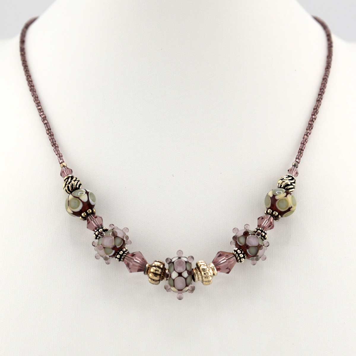 light amethyst lampwork necklace