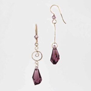 amethyst crystal earrings