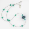 green lampwork floating necklace