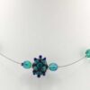 green lampwork floating necklace