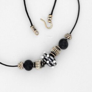 lampwork and silver casual necklace