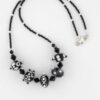 black and white lampwork necklace