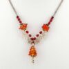 amber and red lampwork necklace