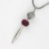red lampwork and sterling silver pendant