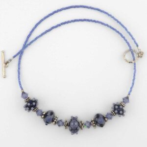 blue-violet lampwork necklace