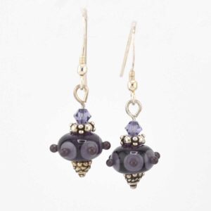 Deep blue-violet Lampwork Earrings