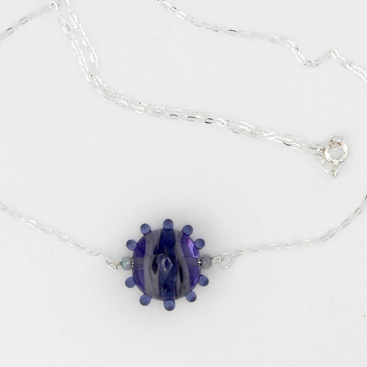 violet Lampwork necklace