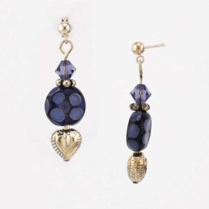 tanzanite color lampwork earrings