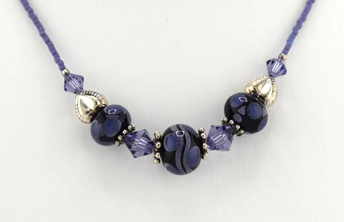tanzanite lampwork necklace